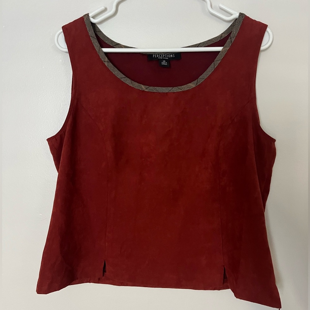 Perceptions Copper Western Sleeveless Top